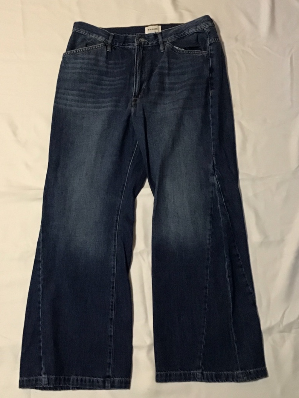 Frame Denim Women's Wide Leg Flare Jeans in Dark Indigo
